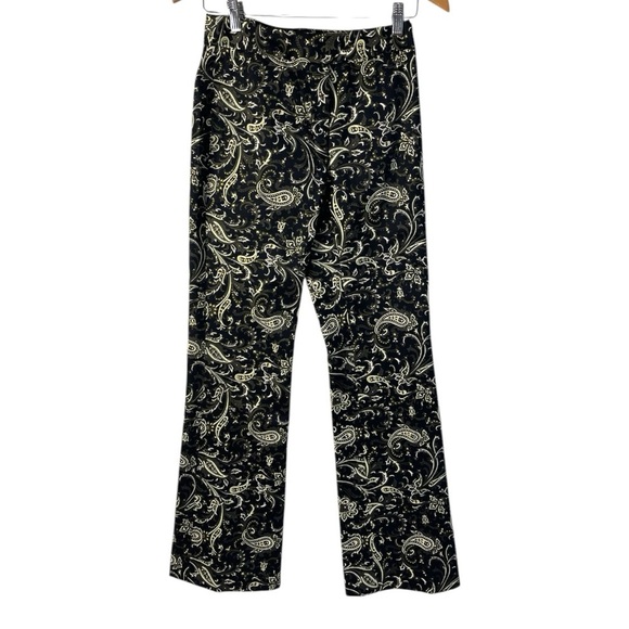 ETCETERA Womens Black Paisley Wide Leg Pants Sz 0 | Preppy Boho Classic Trousers - Picture 1 of 13